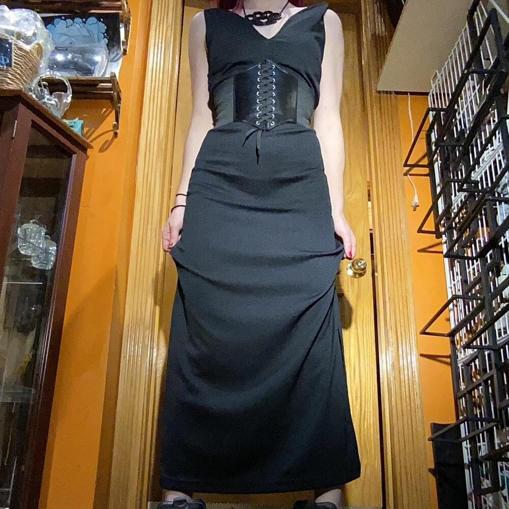 Black vintage long maxi dress